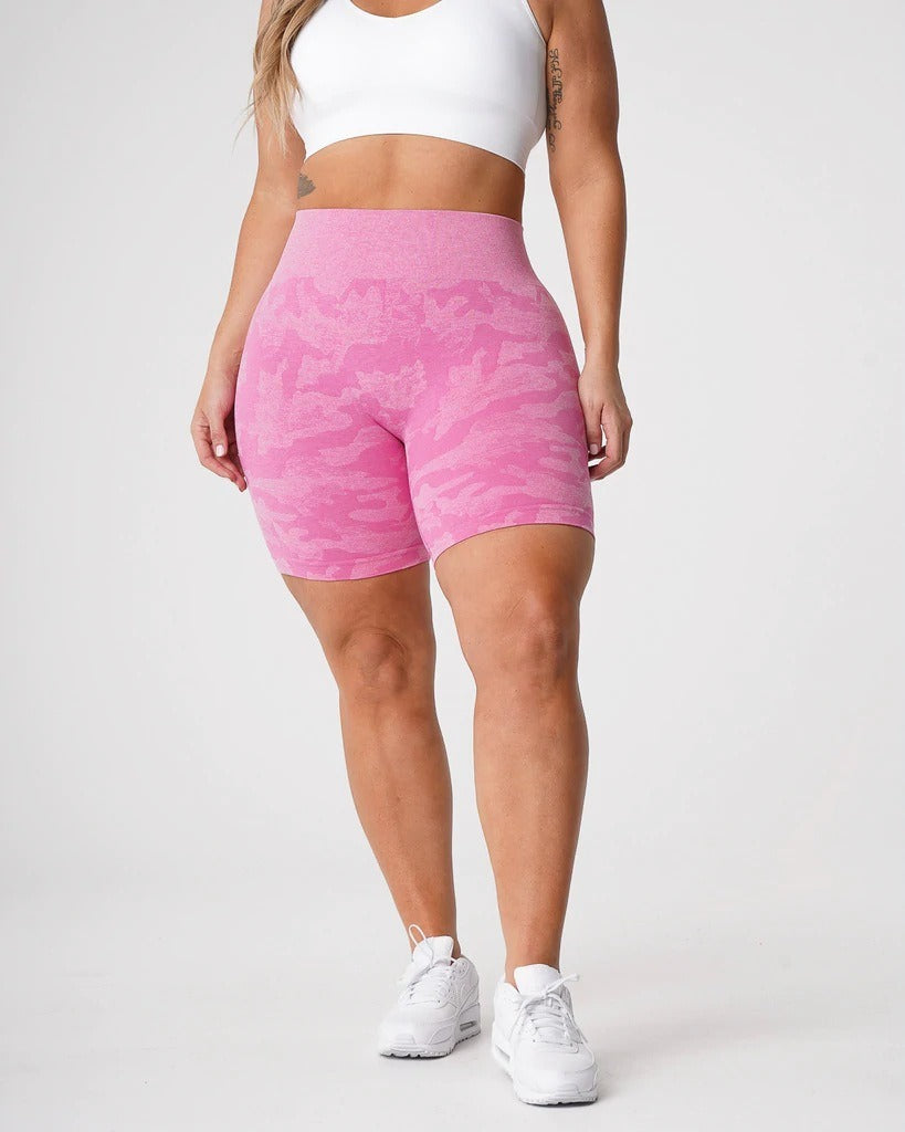 Camo Jacquard Fitness Shorts Camo Yoga Shorts Seamless Camo Shorts