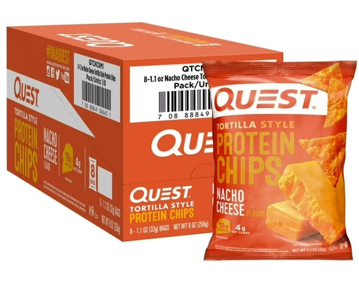 QUEST PROTEIN CHIPS TORTILLA NACHO 8 PK
