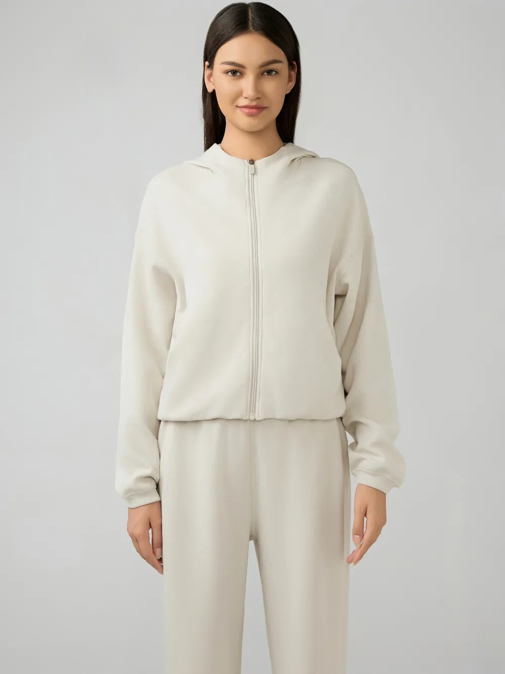 Millennia Zip Up Dropped Shouder Active Hooded