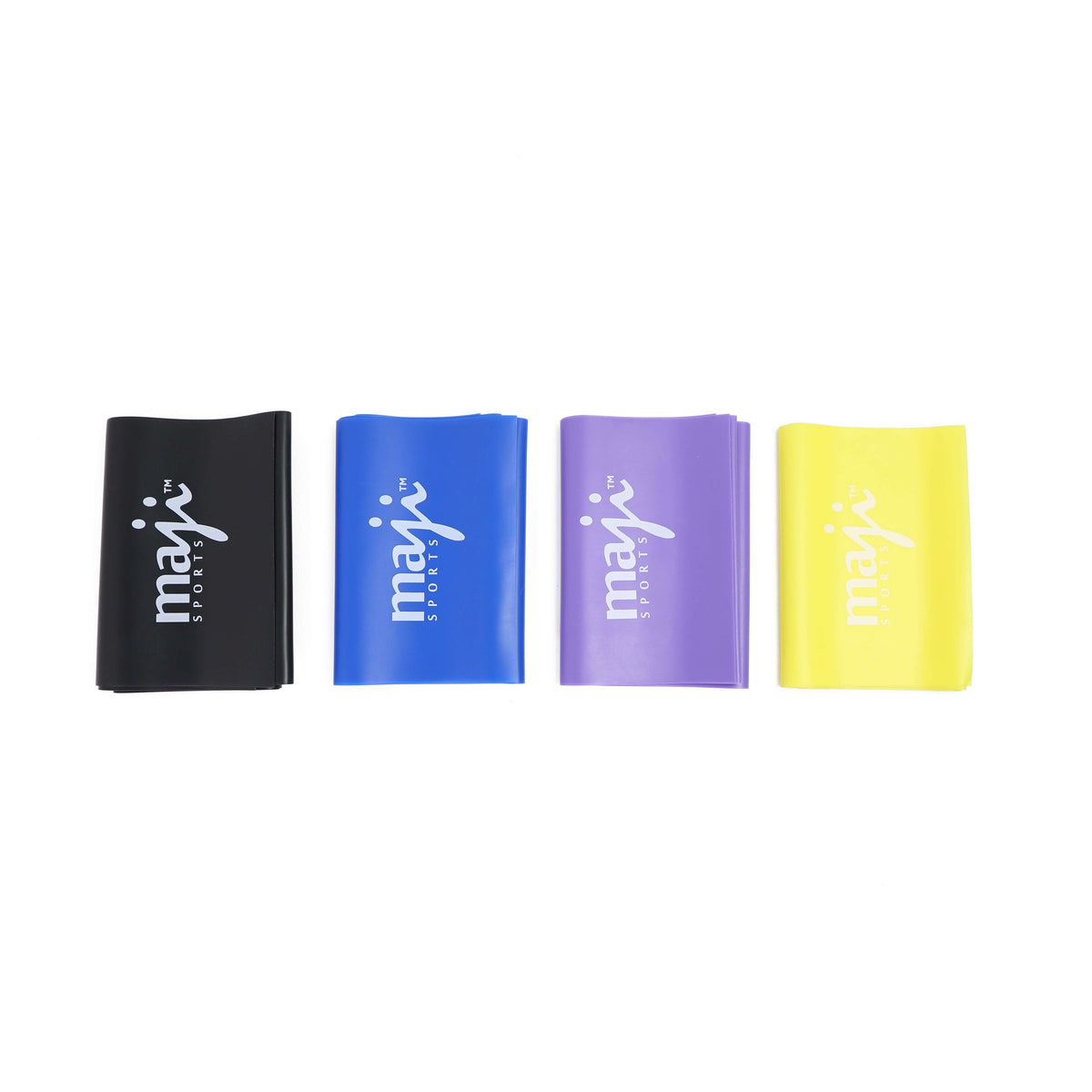 Maji Sports Full Body Exercise and Stretch Bands - Variable Resistance 4 Pack