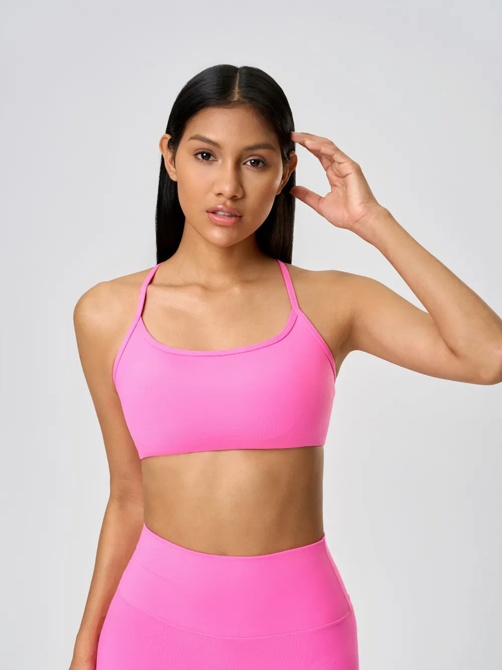 Millennia Crisscross Back Scoop Neck Active Cami with Detachable Chest Pads