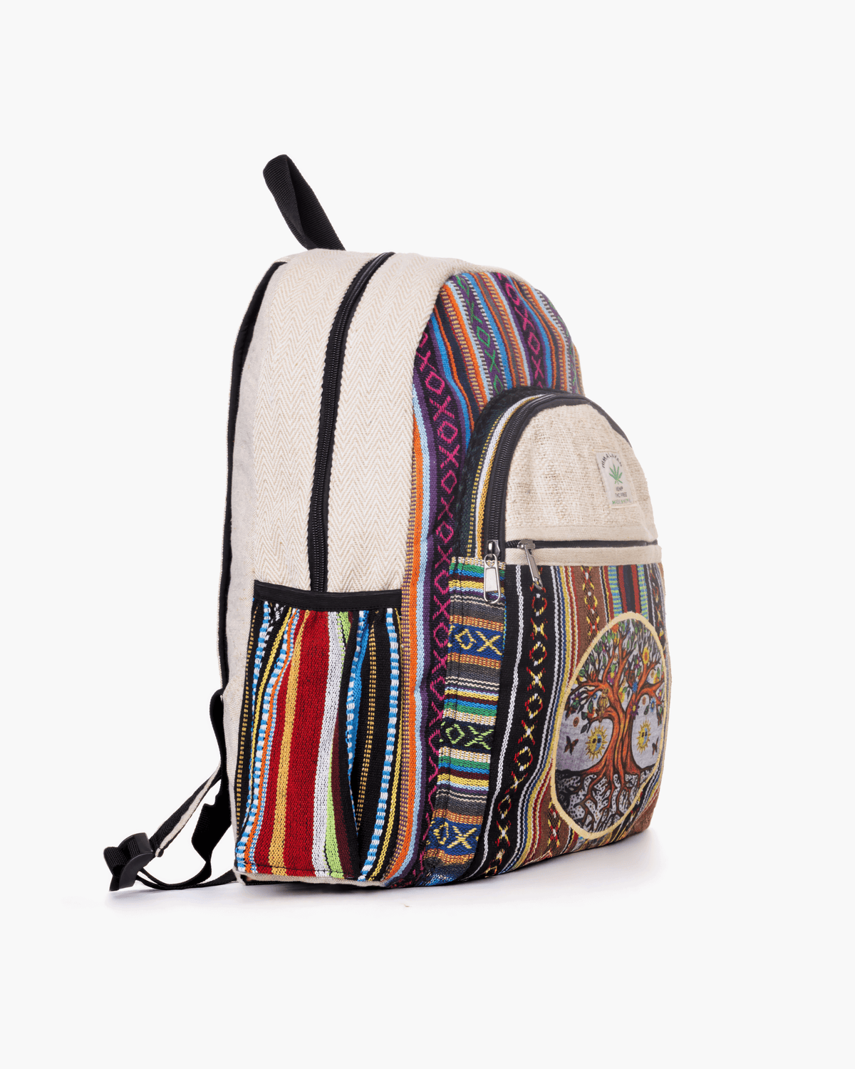 Kathmandu Collection Handmade Cotton and Hemp Tree of Life Backpack