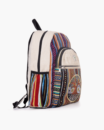 Kathmandu Collection Handmade Cotton and Hemp Tree of Life Backpack