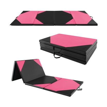 10 Feet x 4 Feet x 2 Inch Folding Exercise Mat with Hook and Loop Fasteners