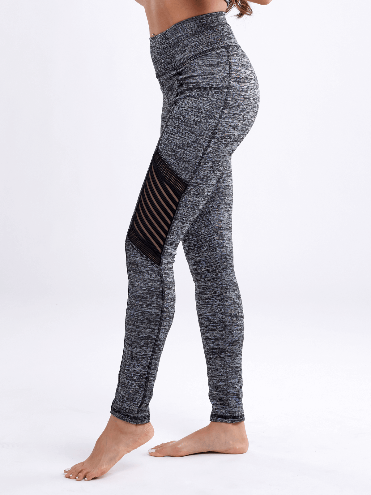 JupiterGear High-Waisted Pilates Leggings with Side Pockets & Mesh Panels