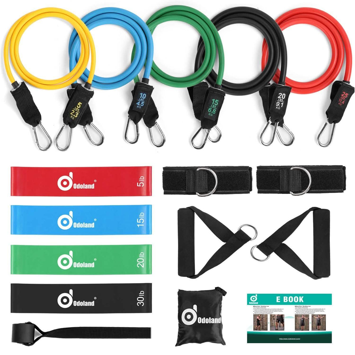 16-Pieces: Resistance Bands Set for Burning Fat & Muscle Strength