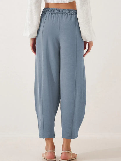 Full Size Drawstring Cropped Jogger Pants Plus Size