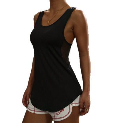 Sports quick drying loose sleeveless vest T-shirt for women