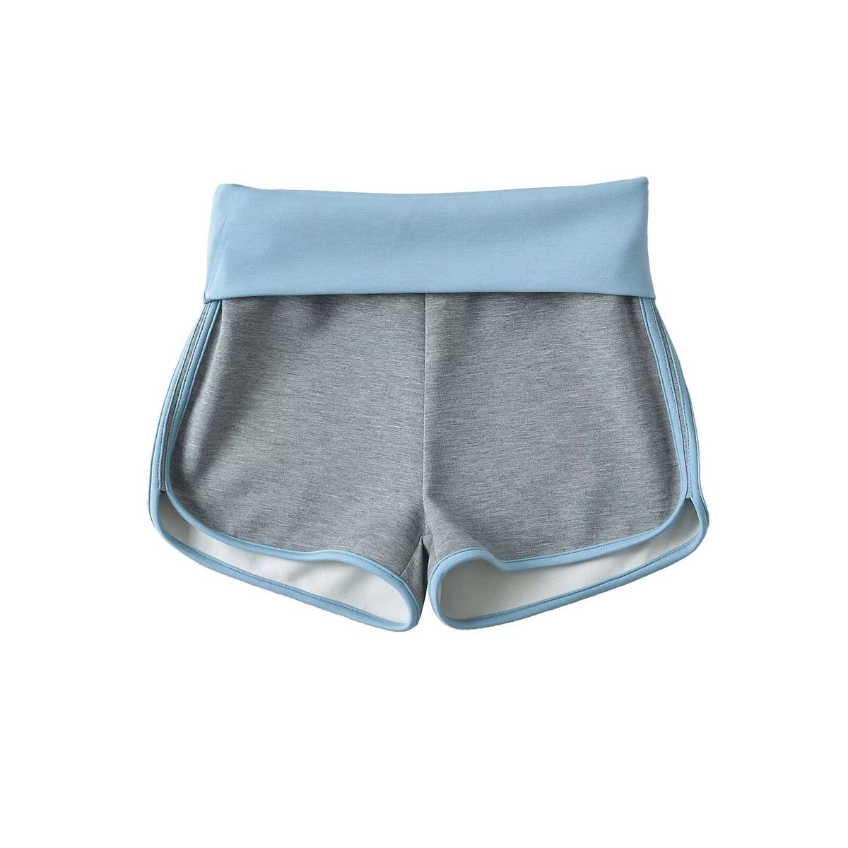Elastic waist contrasting shorts for women