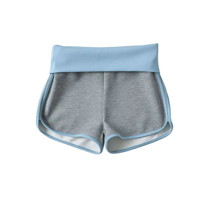 Elastic waist contrasting shorts for women