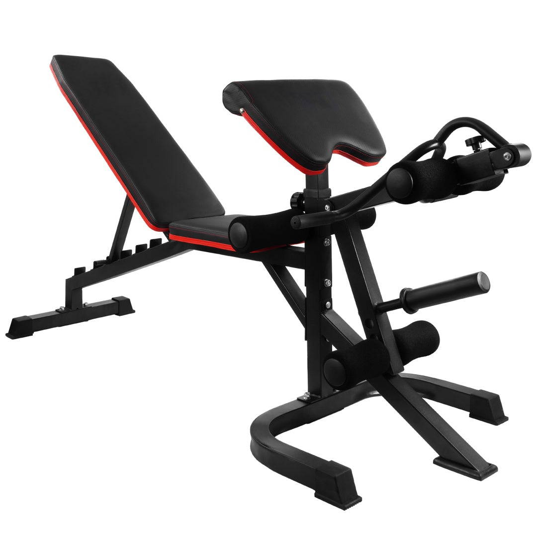 Adjustable Weight Bench Combo, Bench Press Combo, Home Gym Weight Bench With Squat Rack, Leg Extensions, Teacher Curls And Weight Storage--Only Supports Self Pickup