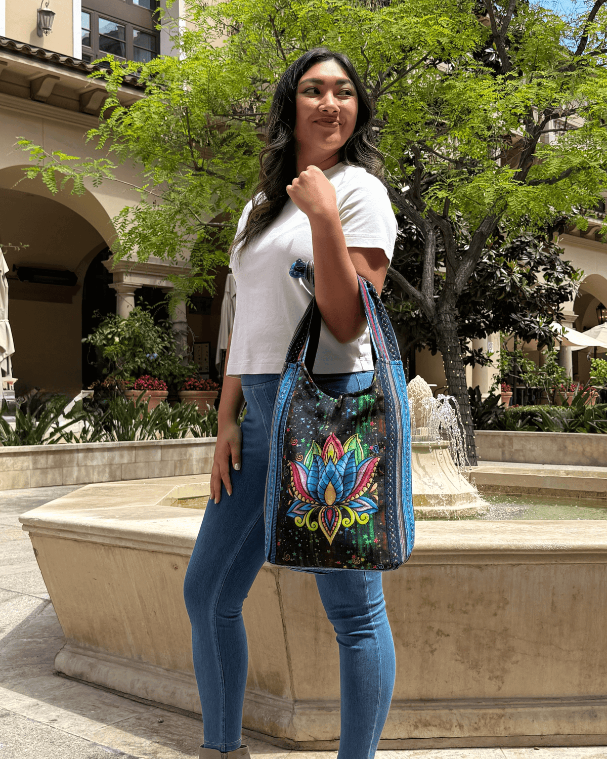 Kathmandu Collection Lotus Handmade Hobo Bag