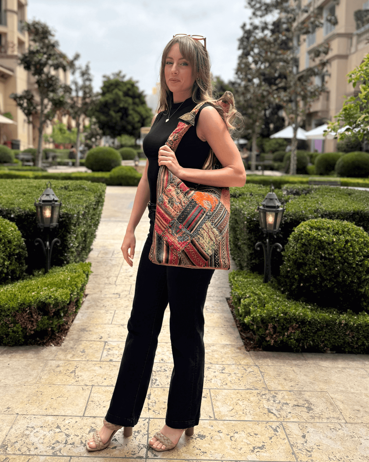 Kathmandu Collection Quilted Patchwork Hobo Bag