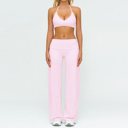 Fashionable Seamless Back Sports Bra Set with High-Waisted Leggings for Fitness, Running, Yoga and Casual Wear Style Activewear Set