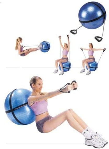 Amber Fight Gear Fitness Ball with Strap Anti-Burst Exercise Ball,