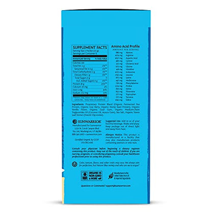 Organic Sunwarrior - Warrior Blend, Plant Based, Raw Vegan Protein Powder with Peas & Hemp, Chocolate, 30 Servings, 26.4 Ounce