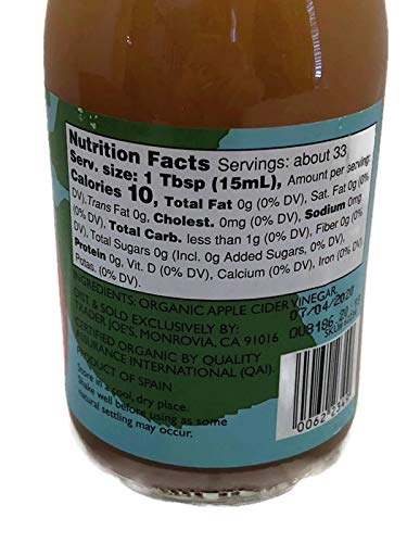 Trader Joe’s Organic Raw Apple Cider Vinegar with the Mother – 16.9 fl oz (500 mL)