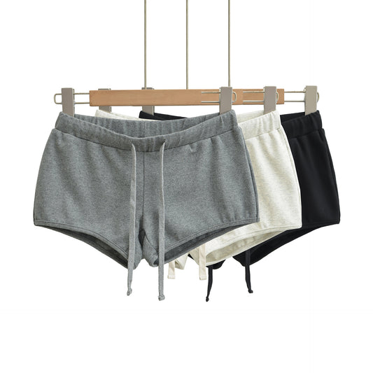 Elastic waist drawstring shorts for women