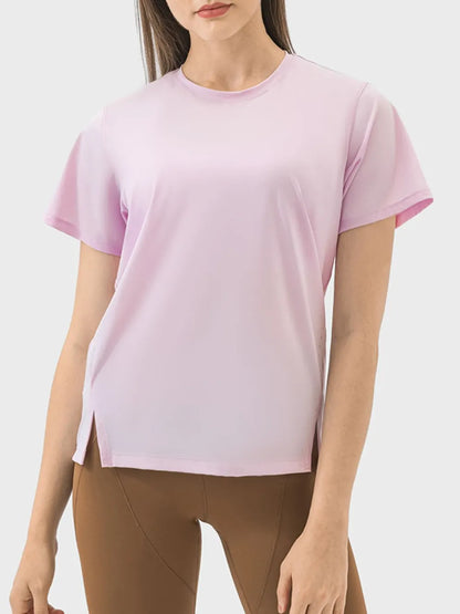 Round Neck Short Sleeve Active T-Shirt