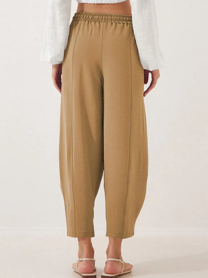 Full Size Drawstring Cropped Jogger Pants Plus Size