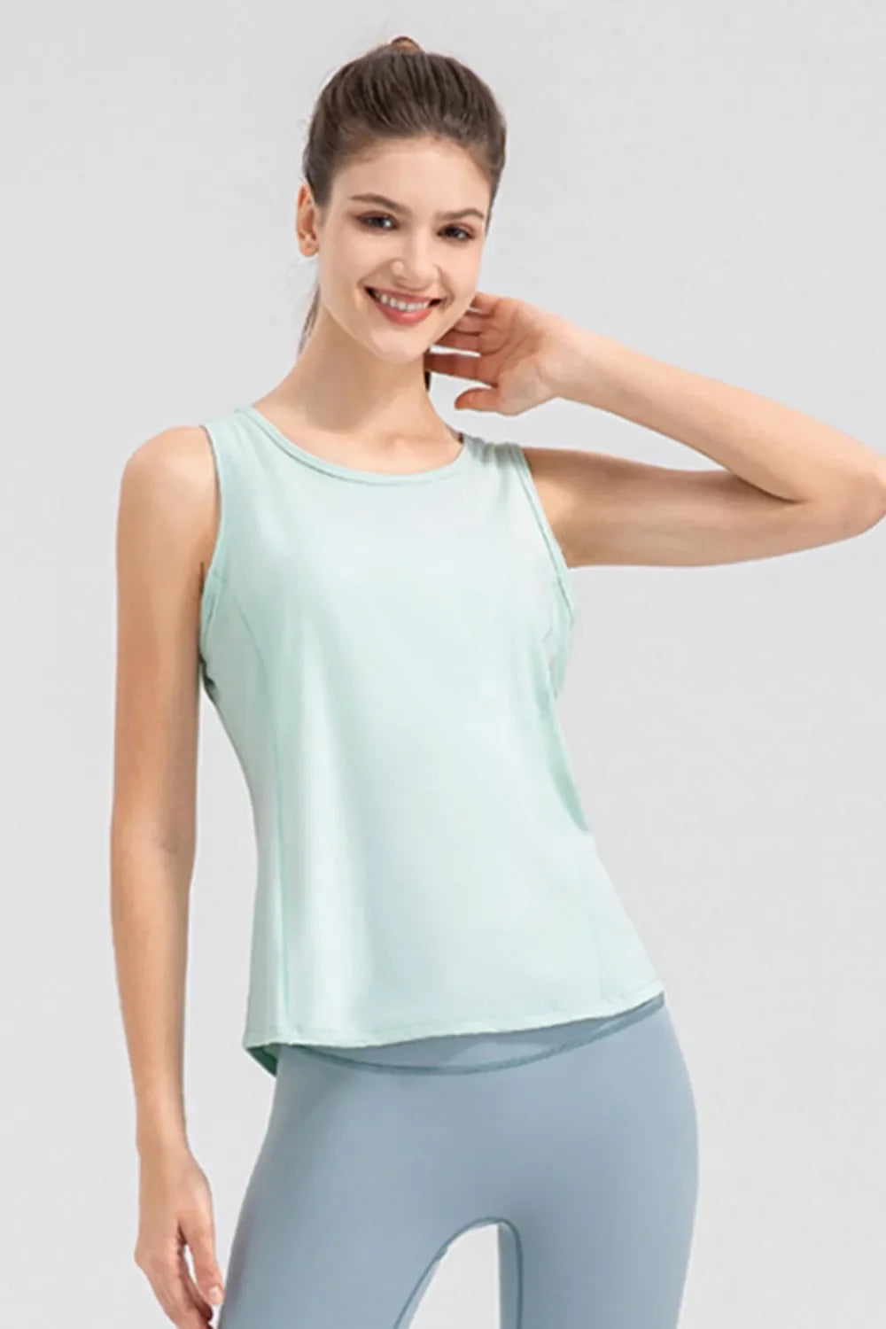 Wide Strap Round Neck Active Tank