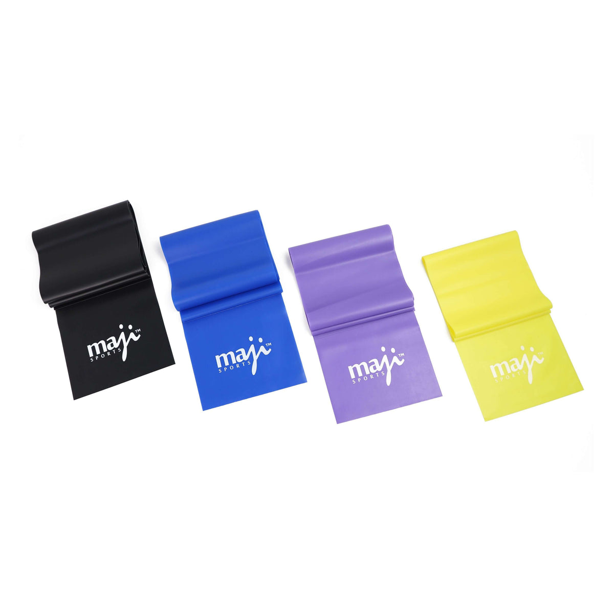 Maji Sports Full Body Exercise and Stretch Bands - Variable Resistance 4 Pack