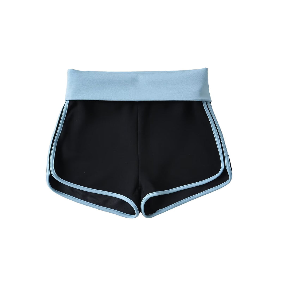Elastic waist contrasting shorts for women