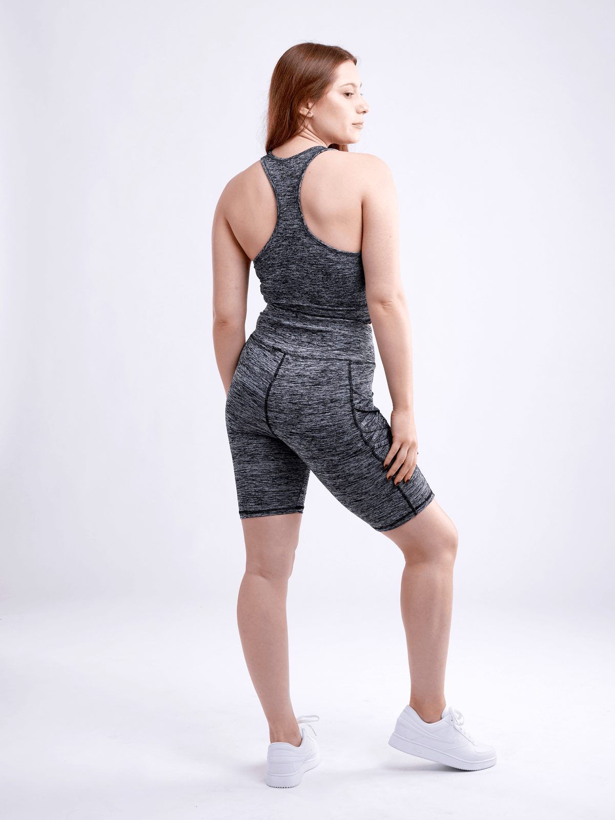 JupiterGear High-Waisted Workout Shorts with Pockets & Criss Cross Design