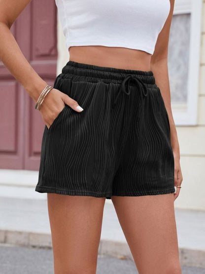Florira Texture Drawstring Shorts
