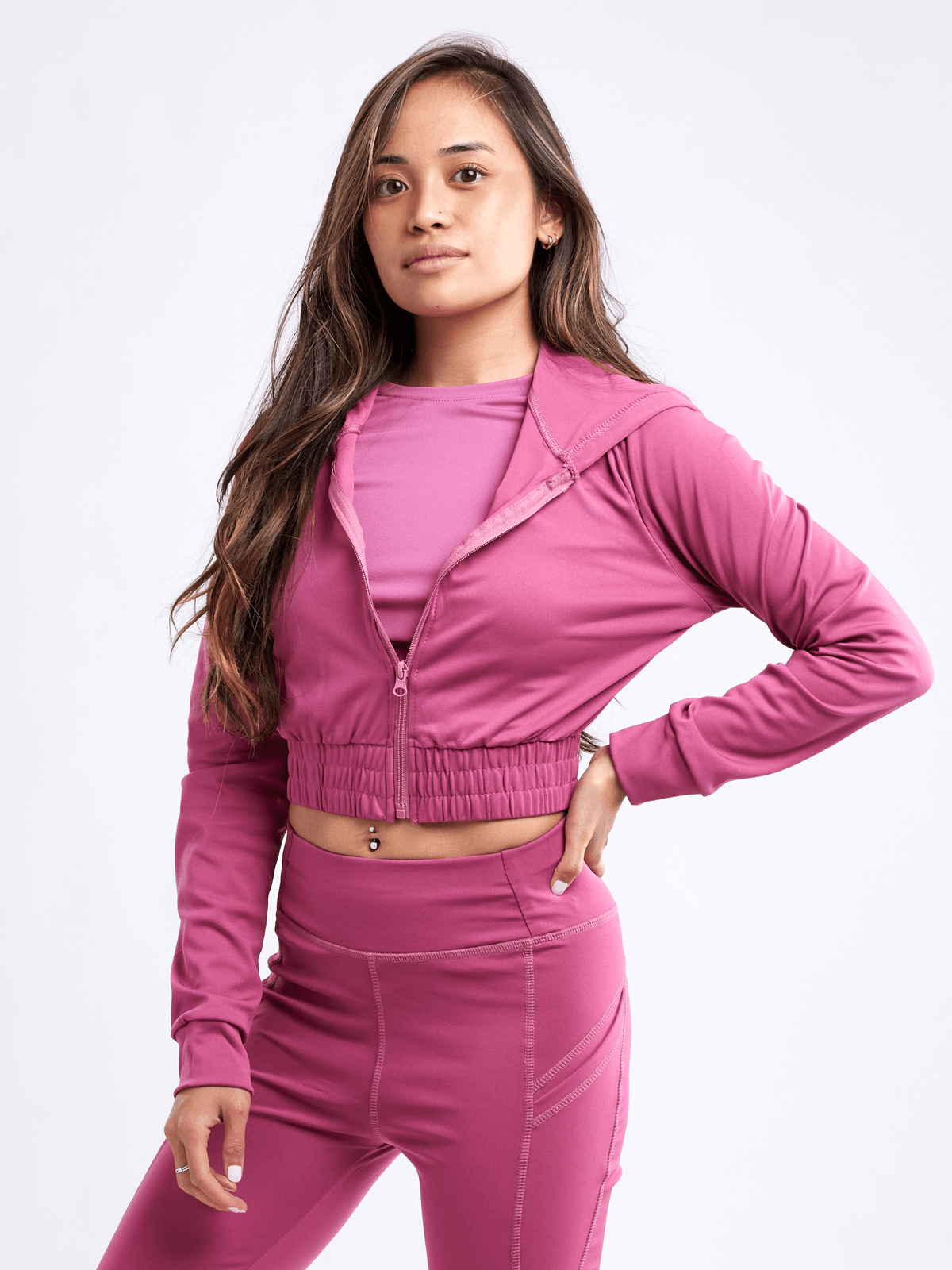 JupiterGear Athletic Zip-Up Crop Hoodie Jacket