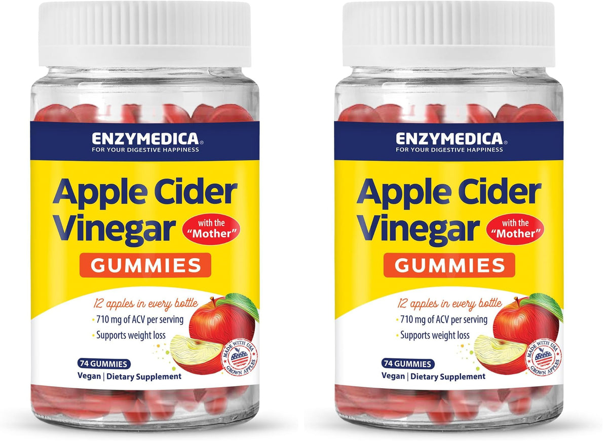 Enzymedica Apple Cider Vinegar Gummies with the Mother & Vitamin B12