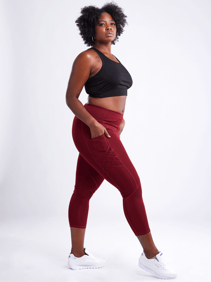 JupiterGear High-Waisted Criss-Cross Training Leggings with Hip Pockets