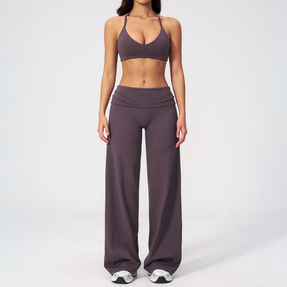Fashionable Seamless Back Sports Bra Set with High-Waisted Leggings for Fitness, Running, Yoga and Casual Wear Style Activewear Set