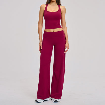 Comfortable Fleece-Lined Activewear Set, Form-Fitting Backless Sports Fitness Suit for Outdoor Leisure, Running, and Yoga