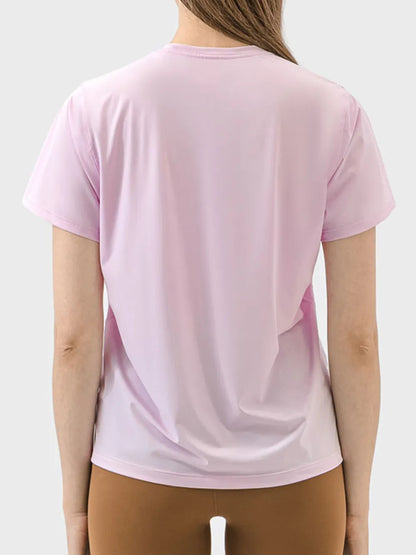 Round Neck Short Sleeve Active T-Shirt