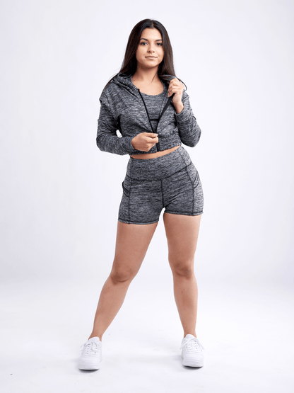 JupiterGear Athletic Zip-Up Crop Hoodie Jacket