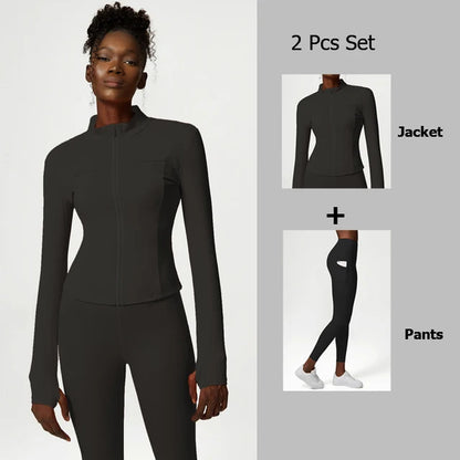 Large size fitness suit for women's quick drying exercise set