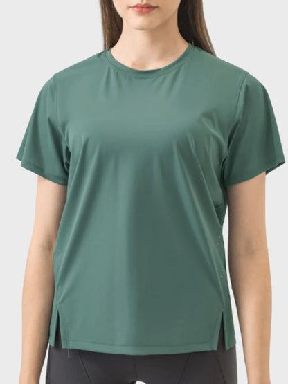 Round Neck Short Sleeve Active T-Shirt