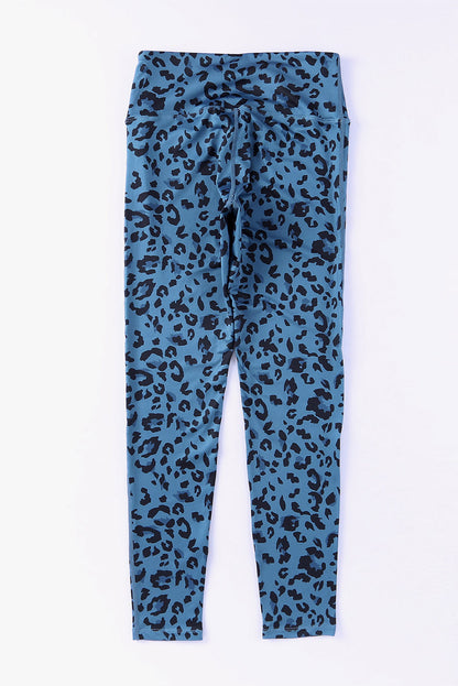 Green Classic Leopard Print Active Leggings
