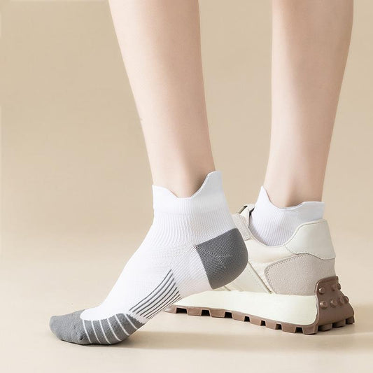 Professional sports socks for women, shallow socks for fitness and running, towel bottom, anti slip and wear-resistant sports boat socks