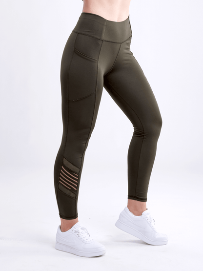JupiterGear High-Waisted Pilates Leggings with Side Pockets & Mesh Panels