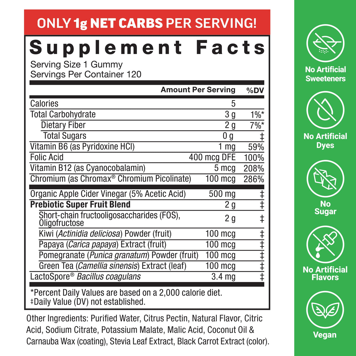 Force Factor ProbioSlim Keto ACV Gummies with Probiotics & Prebiotics
