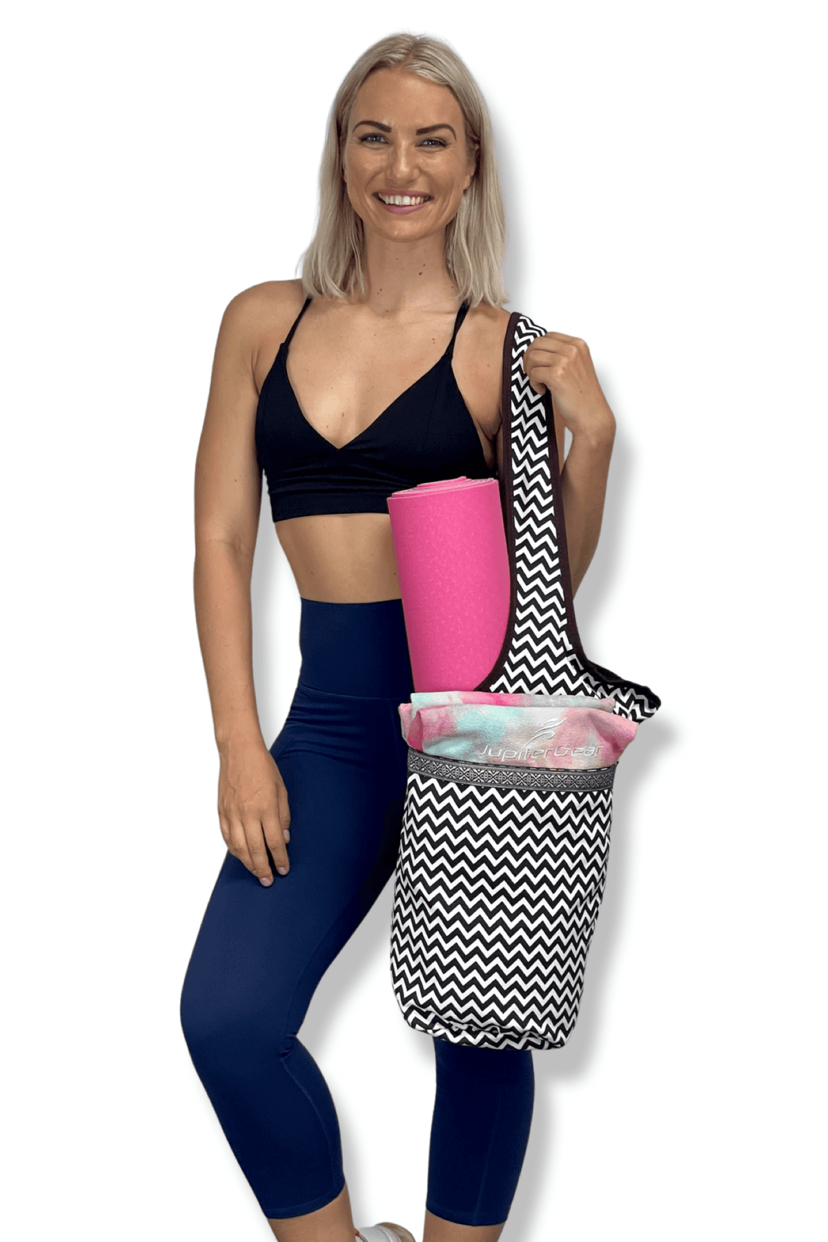 JupiterGear Yoga Mat Carrying Tote Bag with Large Pockets