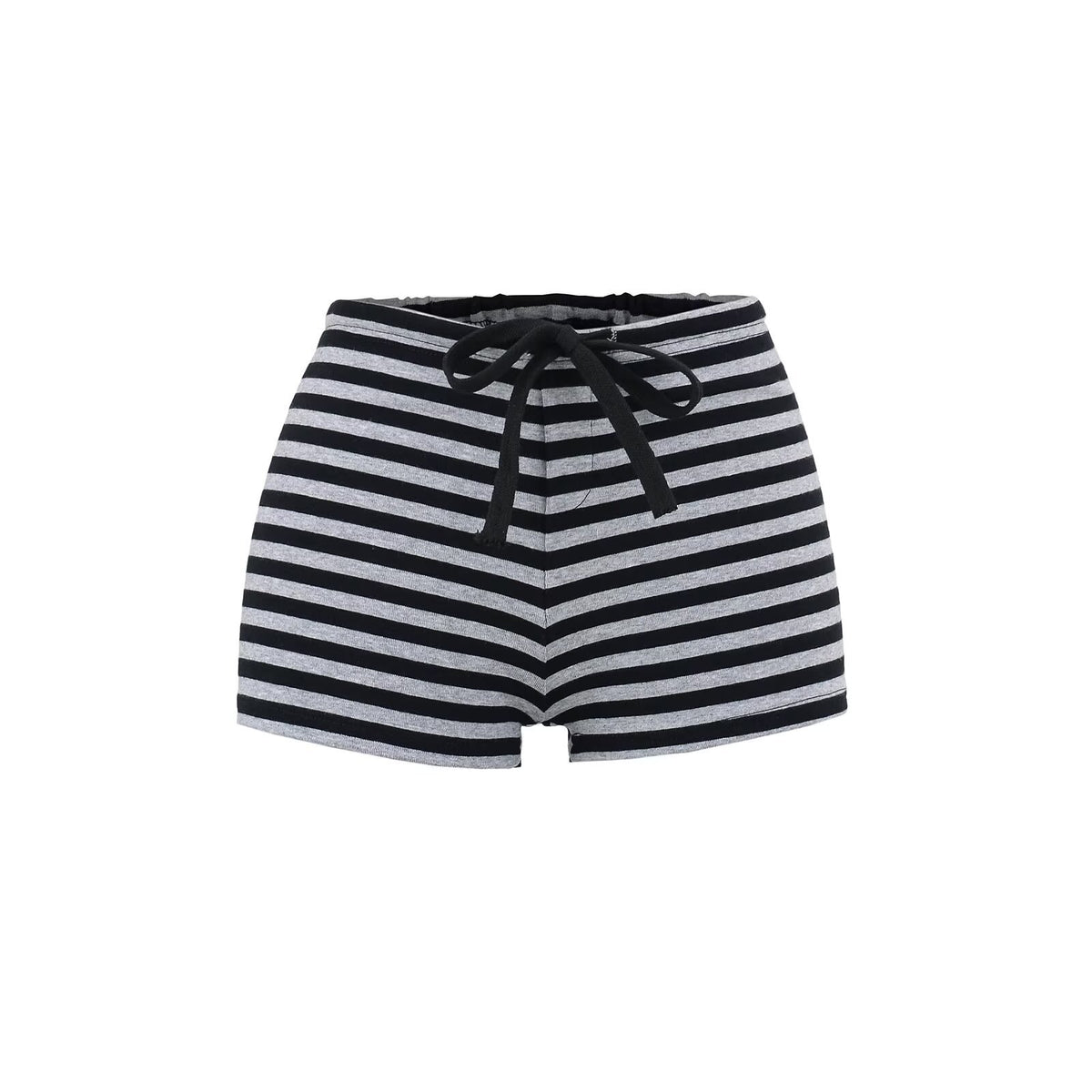 Casual striped contrasting drawstring shorts for women