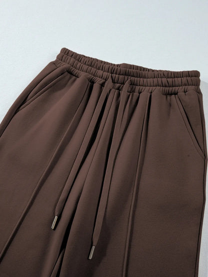 Collared Sweatshirt and High Waist Pants Active Set