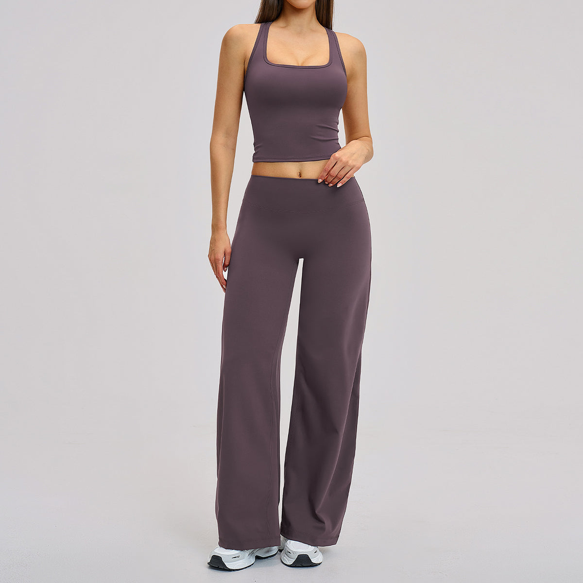 Comfortable Fleece-Lined Activewear Set, Form-Fitting Backless Sports Fitness Suit for Outdoor Leisure, Running, and Yoga