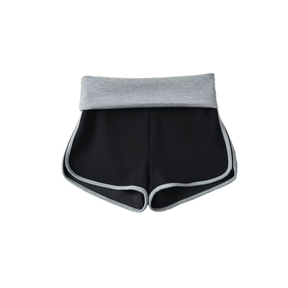 Elastic waist contrasting shorts for women