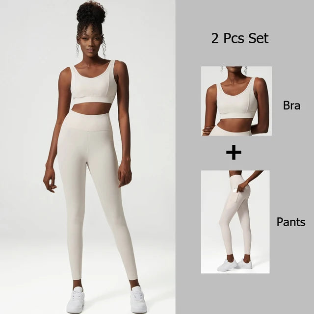 Large size fitness suit for women's quick drying exercise set