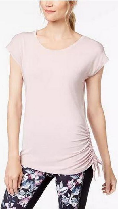 Ideology Womens Fitness Yoga Side-Tie T-Shirt T-Shirt