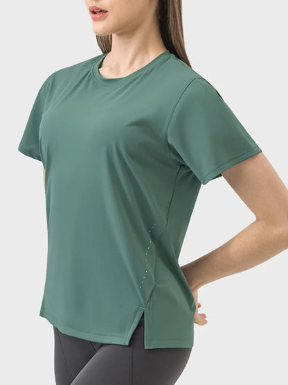 Round Neck Short Sleeve Active T-Shirt